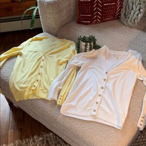 GAP Chic White Button-Up Cardigan